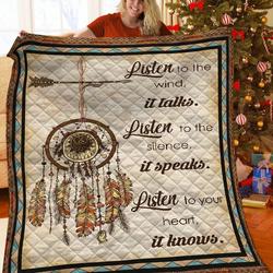 Listen To The Wind It Talks Native American Quilt Jnj and Home Decor
