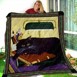 Literary Black Cat JM5 NTTH011298 3D Customized Quilt and Home Decor