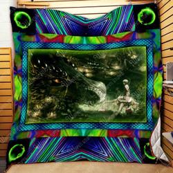 Little Girl And Dragon Quilt Q1203-03 and Home Decor