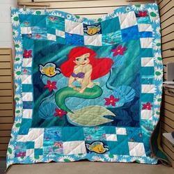 Little Mermaid Fabric Quilt Blanket and Home Decor