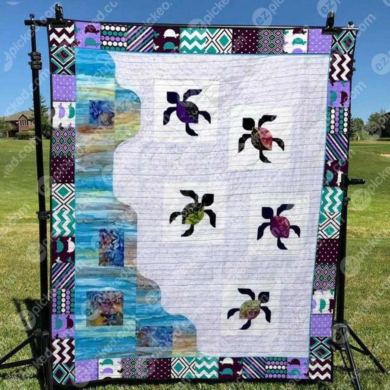 Little Turtles Quilt Blanket Yhn2 Quilt and Home Decor