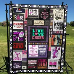 Live Love Cheer Quilt Blanket Lv01  Quilt and Home Decor