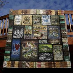 Live Love Fish Hur Quilt Cysiur and Home Decor