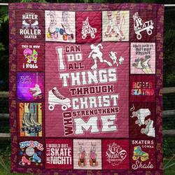 Live Love Skate Quilt Blanket Tm99  Quilt and Home Decor