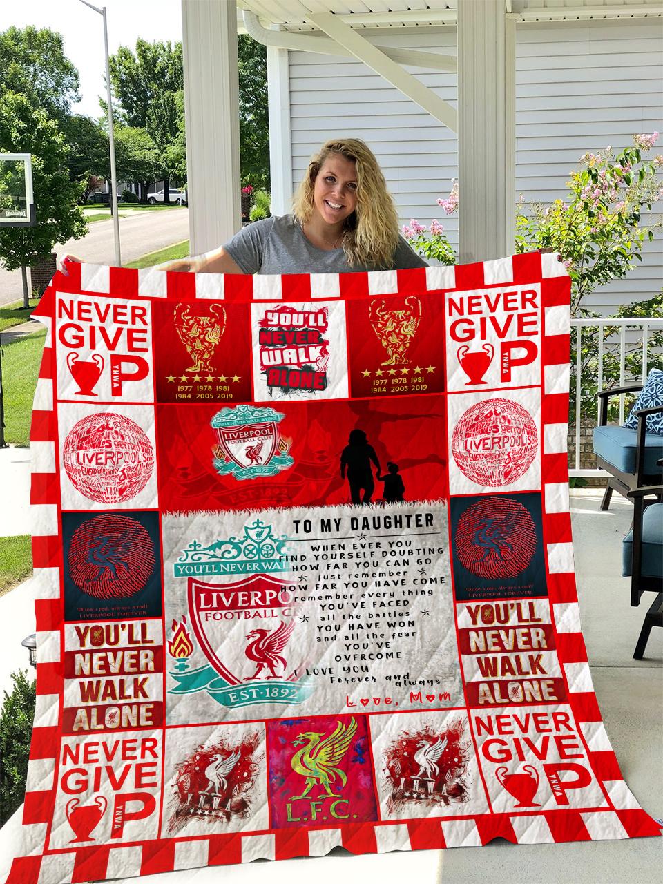 Liverpool - To My Daughter - Love Mom Quilt and Home Decor