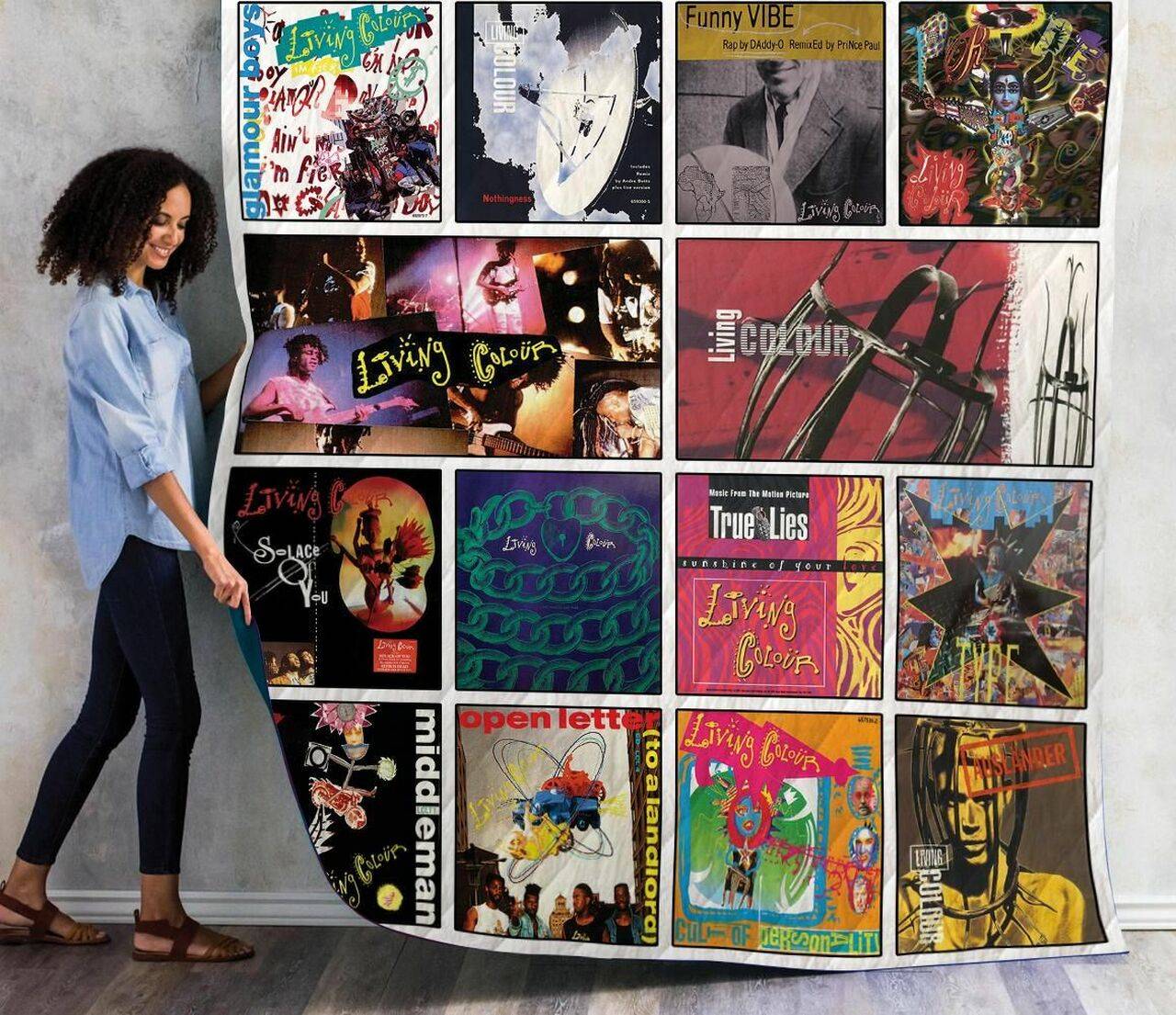 Living Colour Singles Album Quilt Blanket 01 and Home Decor