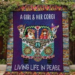 Living Life In Place Corgi Quilt and Home Decor
