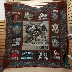 Ll Dirt Bike Quilt Blanket and Home Decor