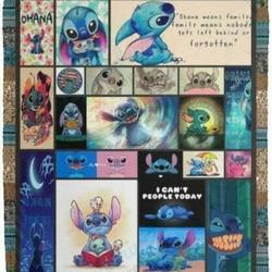 Ll Lilo And Stitch Ohana Means Family Quilt Blanket and Home Decor