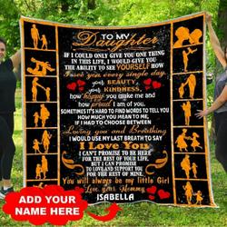 Ll Personalized Father And Daughter Quilt Blanket and Home Decor