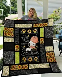 Ll Snoopy You Are My Sunshine Quilt Blanket and Home Decor
