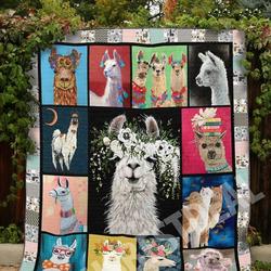 Llama Lets Party Sc Quilt Derqou and Home Decor