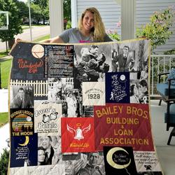 Lm-ItS A Wonderful Life Quilt Blanket and Home Decor