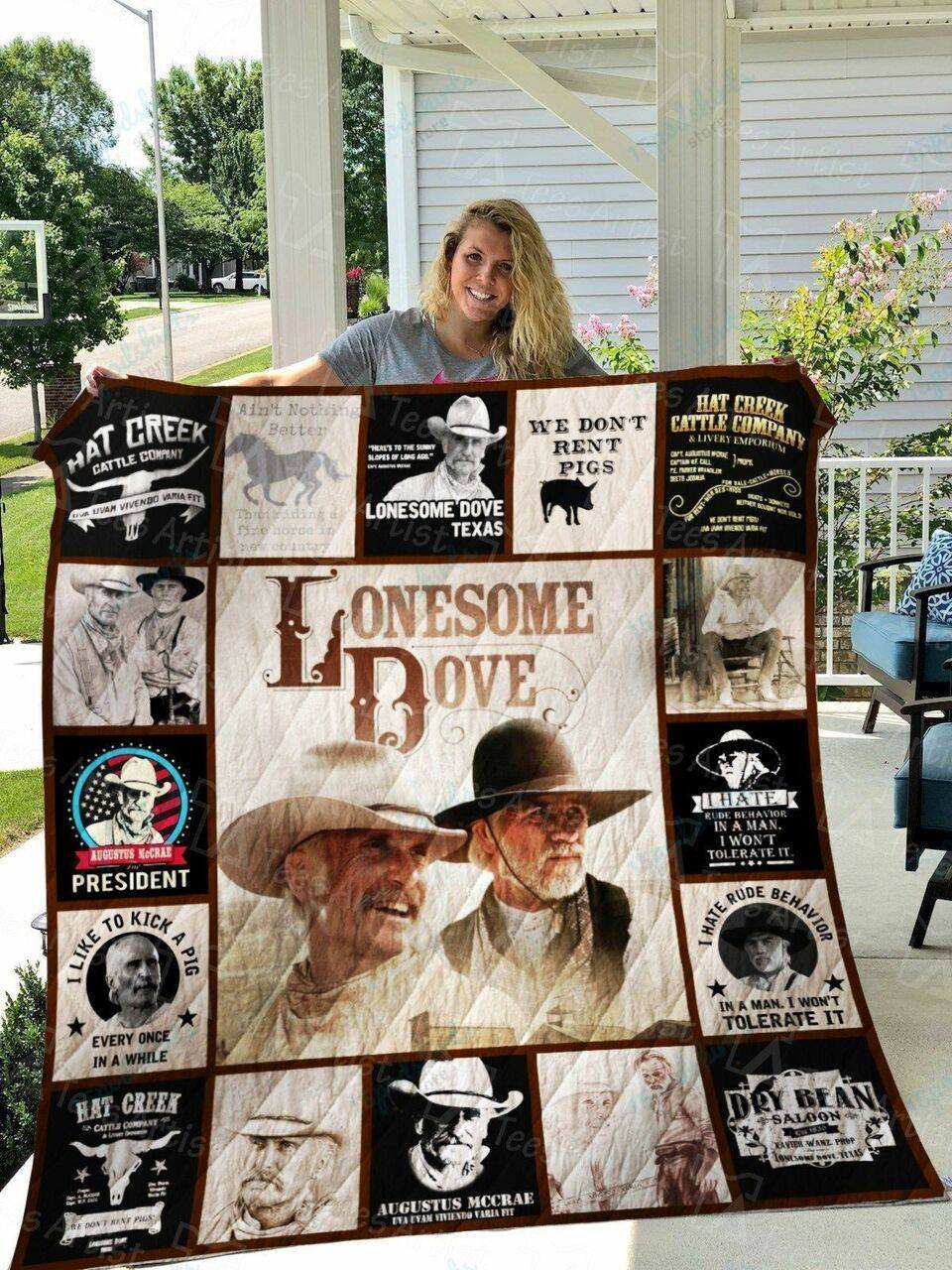 Lonesome Dove Quilt Blanket 01338 and Home Decor