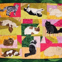 Long Haired Cat Hur Quilt va and Home Decor