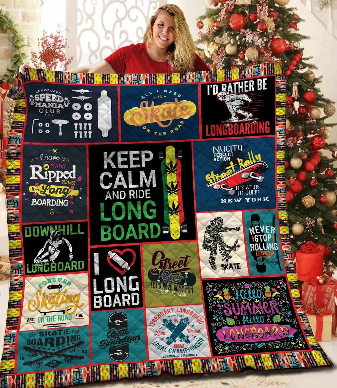 Longboarding Quilt Blanket BBB121104MH and Home Decor