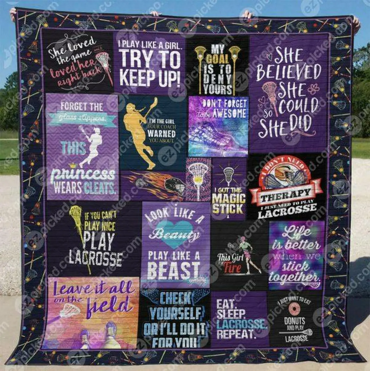 Look Like A Beauty Play Like A Beast Quilt Blanket Yct8 Quilt and Home Decor