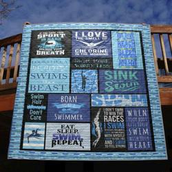 Looks Like A Beauty Swims Like A Beast Quilt Blanket Tr12  Quilt and Home Decor