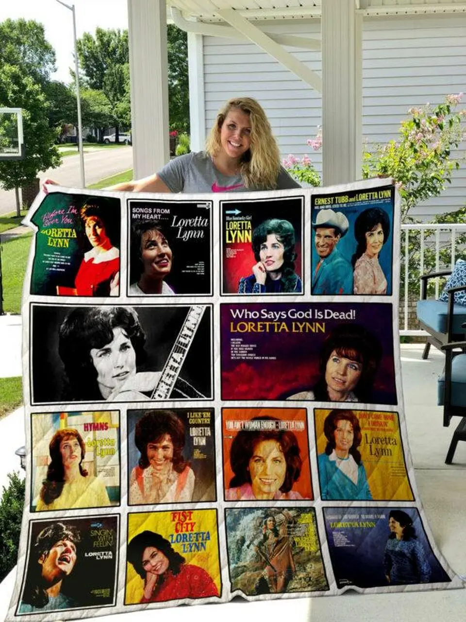 Loretta Lynn Quilt Blanket and Home Decor