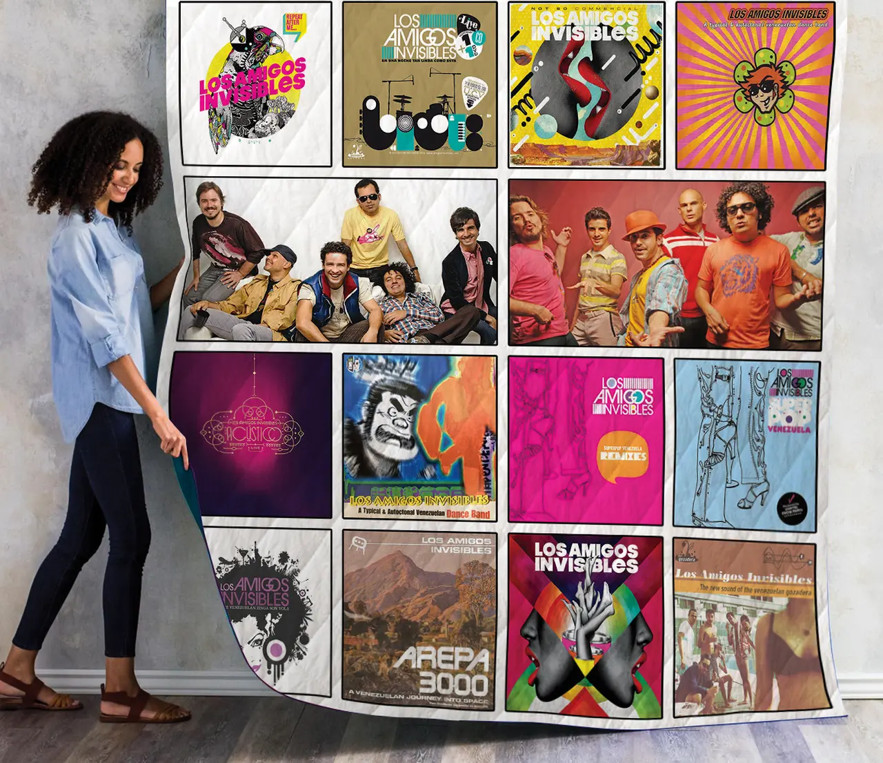 Los Amigos Invisibles Albums Quilt Blanket Ver14 and Home Decor
