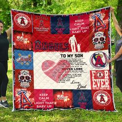 Los Angeles Angels Family - To My Son Quilt and Home Decor