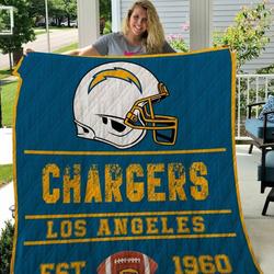 Los Angeles Chargers Est 1960 Quilt Blanket Bs231 and Home Decor