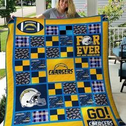 Los Angeles Chargers Quilt Blanket 02 and Home Decor