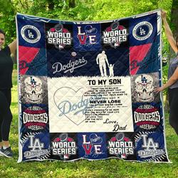 Los Angeles Dodgers Family - To My Son Quilt and Home Decor