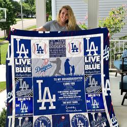 Los Angeles Dodgers - To My Granddaughter - Love Grandmom Quilt and Home Decor