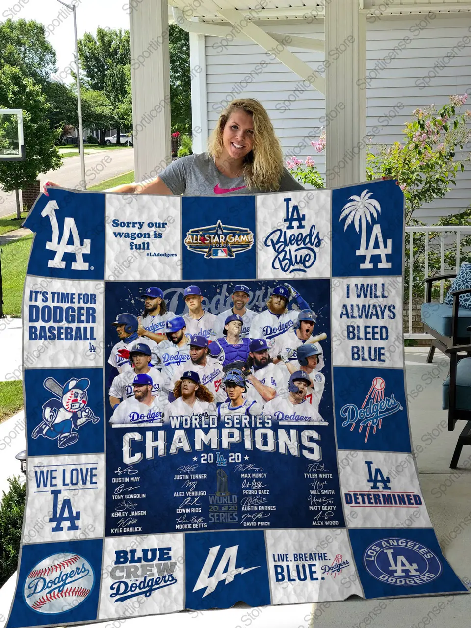 Los Angeles Dodgers Ws2020 Ver 17-1 Quilt Blanket and Home Decor