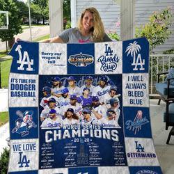 Los Angeles Dodgers Ws2020 Ver 17-1 Quilt Blanket and Home Decor