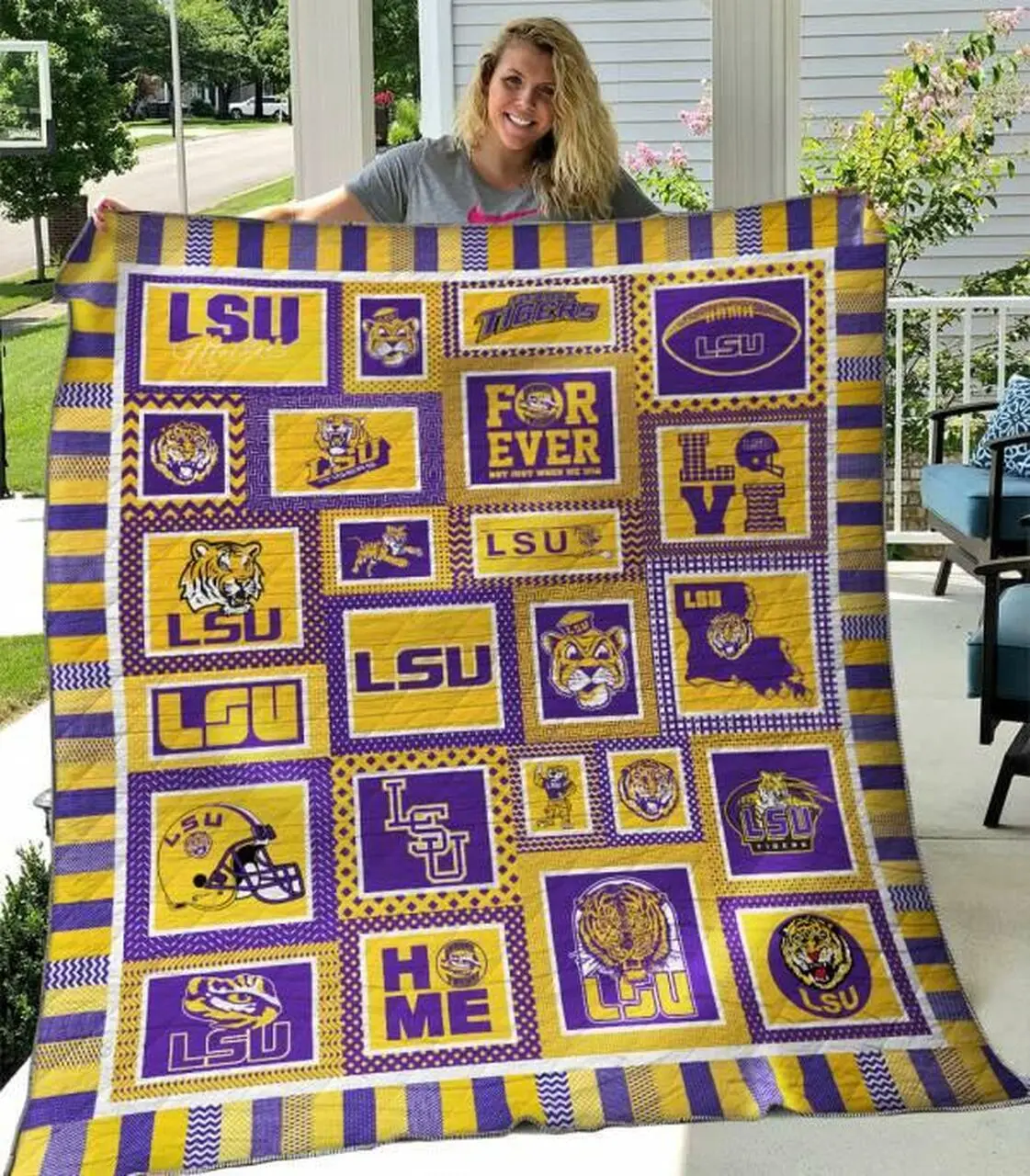 Louisiana State University Tigers Quilt Blanket Limited Quilt Blanket and Home Decor