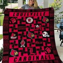 Louisville Cardinals Blanket Th1607 Quilt and Home Decor