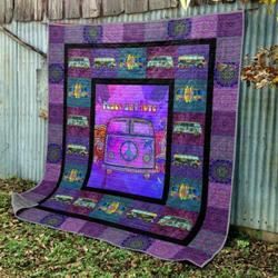 Love And Peace Quilt Blanket No96  Quilt and Home Decor