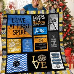 Love At First Spike Quilt Blanket Great Customized Blanket Gifts For Birthday Christmas Thanksgiving and Home Decor
