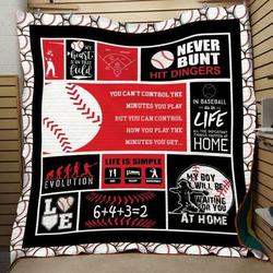 Love Baseball Quilt Blanket Ver 3  Quilt and Home Decor