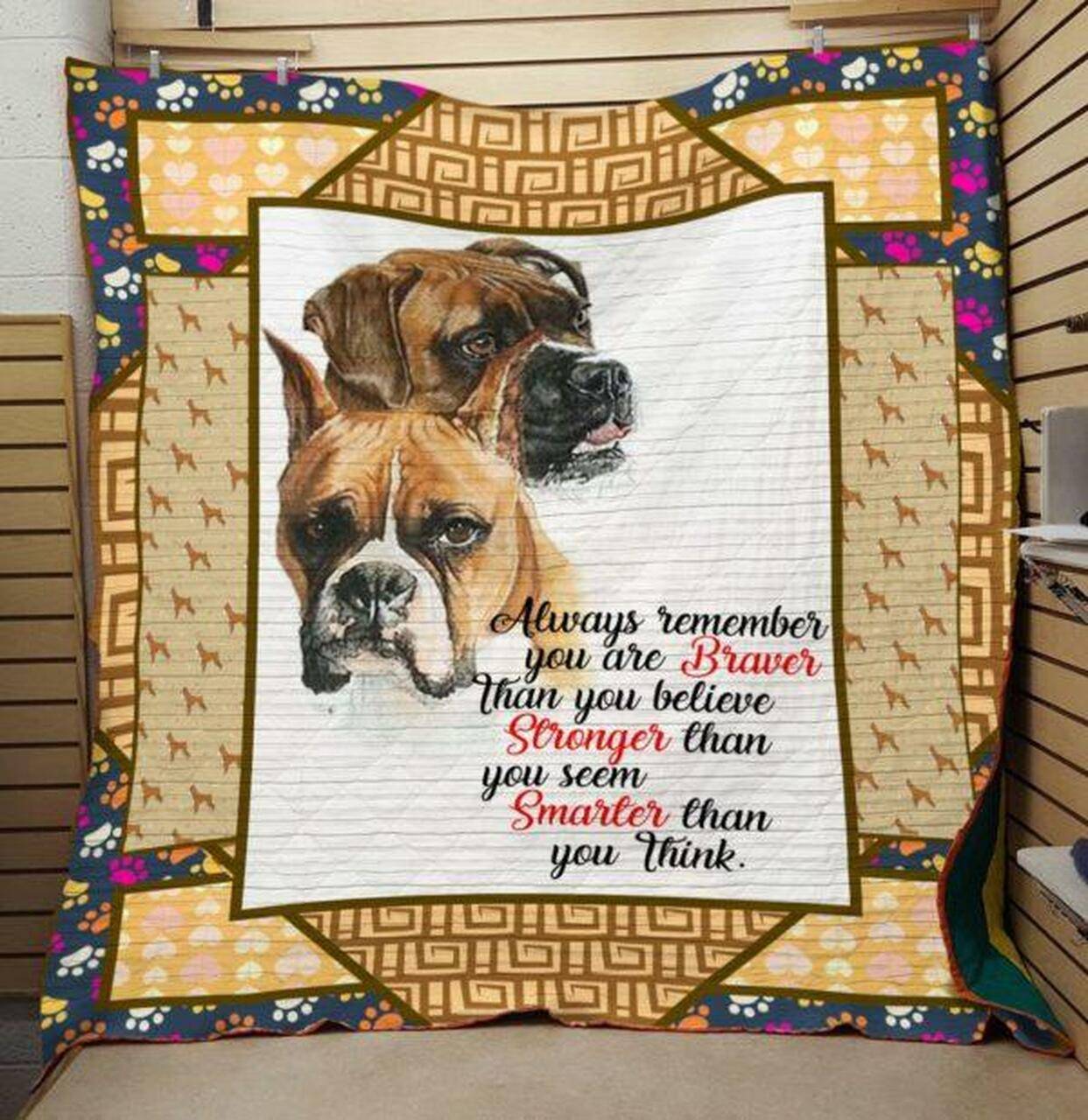 Love Boxer Quilt Blanket Quilt and Home Decor