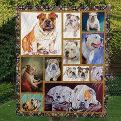 Love Bulldog Quilt All Over Printed and Home Decor
