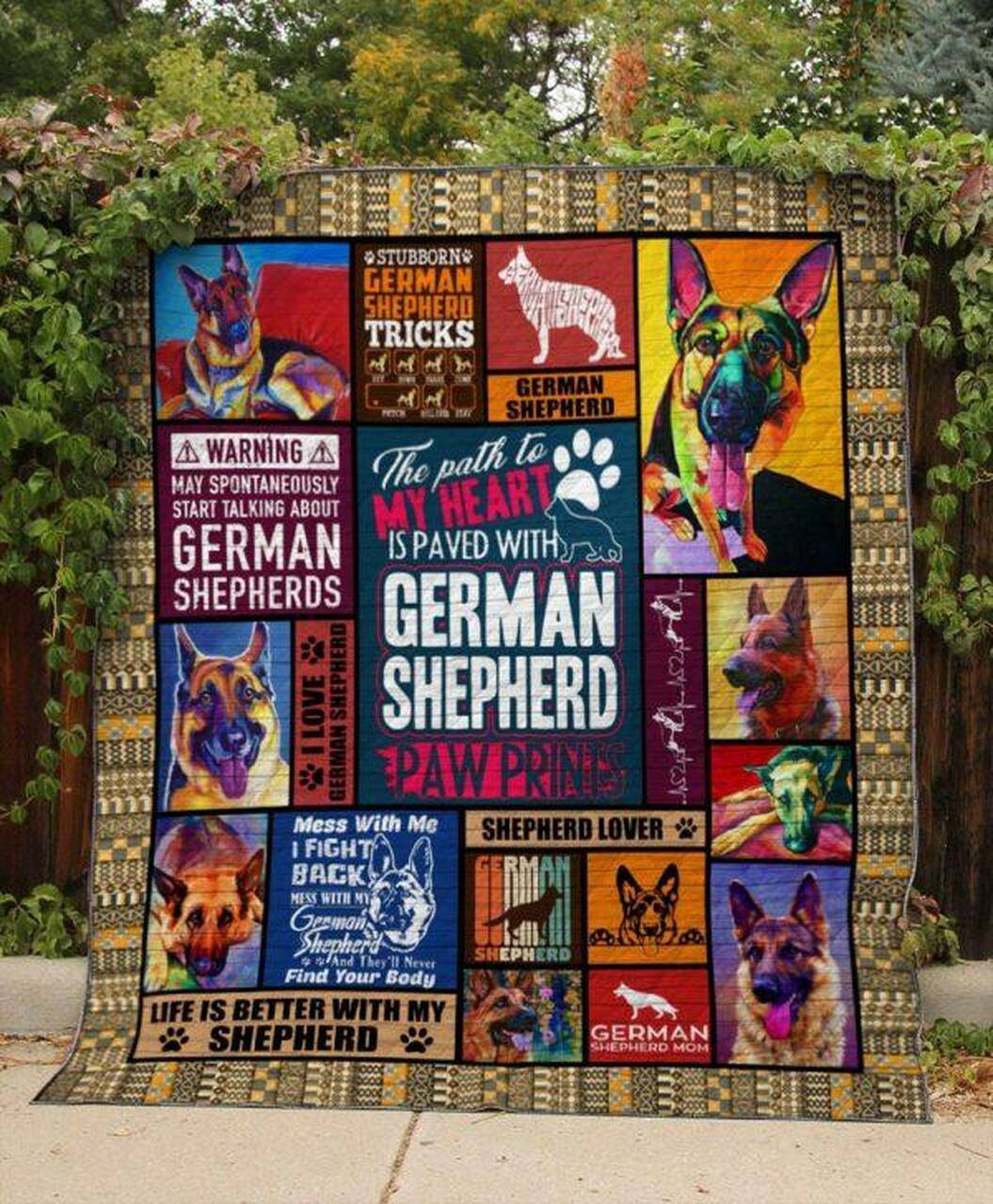 Love German Shepherd Quilt Blanket Ver 2 Quilt and Home Decor