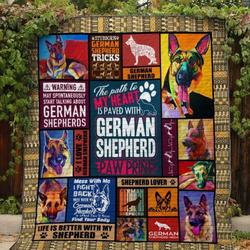 Love German Shepherd Quilt Blanket Ver 2  Quilt and Home Decor