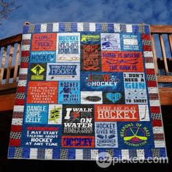 Love Hockey Quilt Blanket Aq55  Quilt and Home Decor
