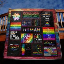 Love Is Love Quilt Blanket No96  Quilt and Home Decor