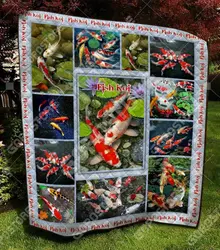 Love Koi Like 3D Personalized Customized Quilt Blanket 1228 and Home Decor