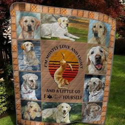 Love Labrador Retriever Quilt Blanket  Quilt and Home Decor