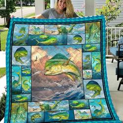 Love Mahi Mahi Fishing Like Quilt Blanket and Home Decor
