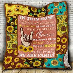 Love Messages Sign Language Quilt Egl and Home Decor