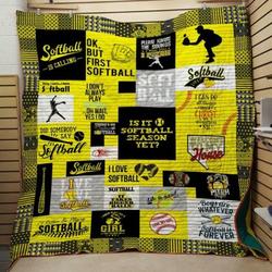 Love My Girl Softball Quilt Blanket  Quilt and Home Decor