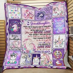 Love My Unicorn Granddaughter Grandma Quilt Efc and Home Decor
