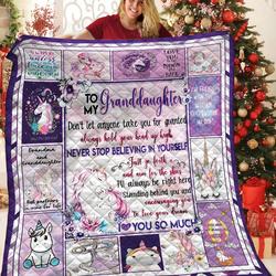Love My Unicorn Granddaughter Quilt Edy and Home Decor