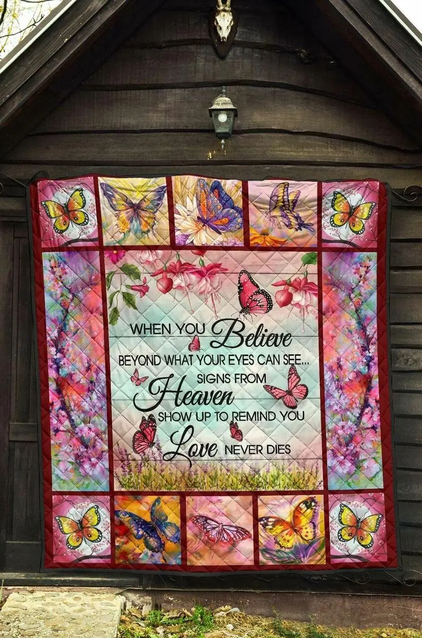 Love Never Dies Butterfly Ah Quilt Derqii and Home Decor